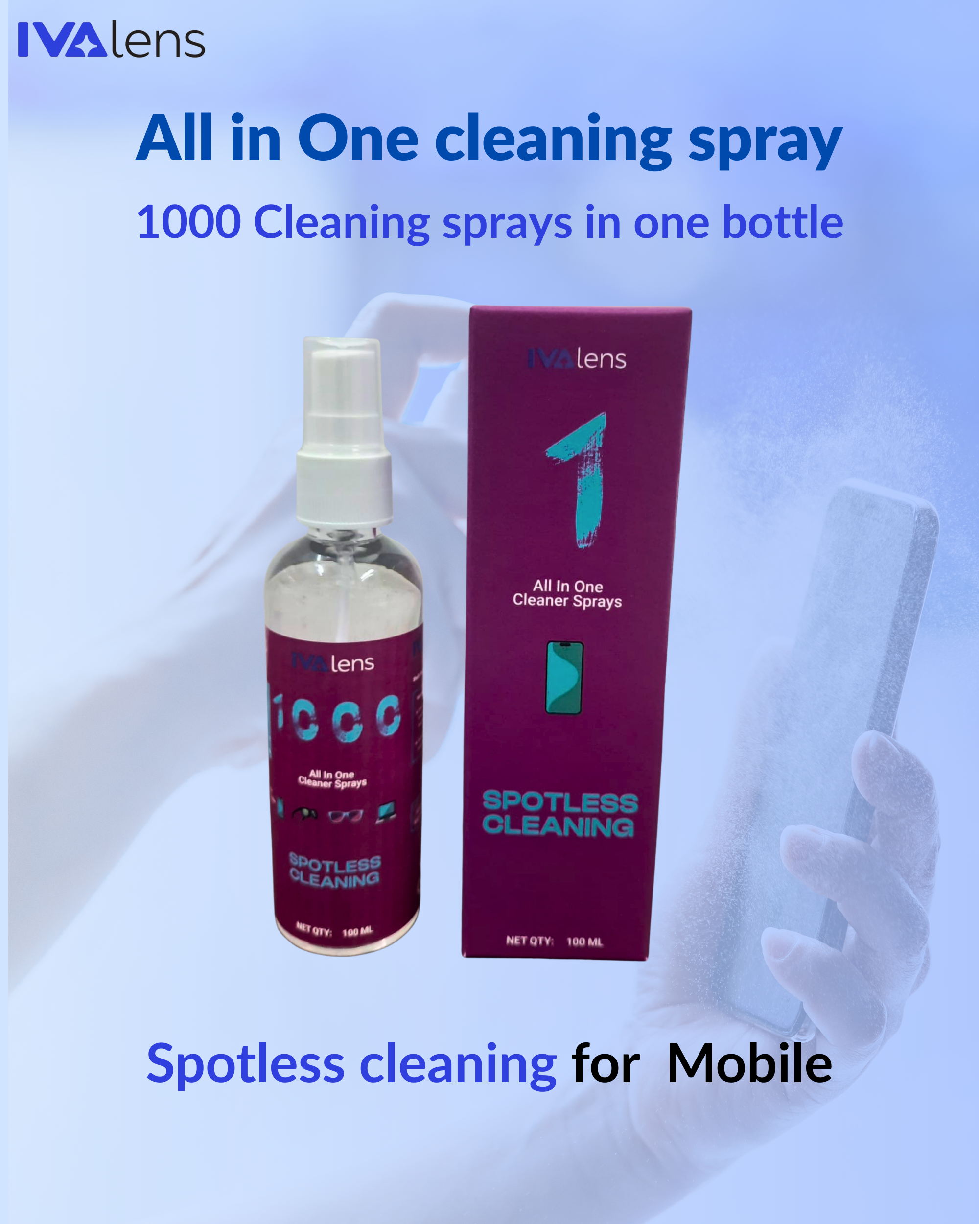 Ivalens 1000 lens Cleaner spray - Image 3