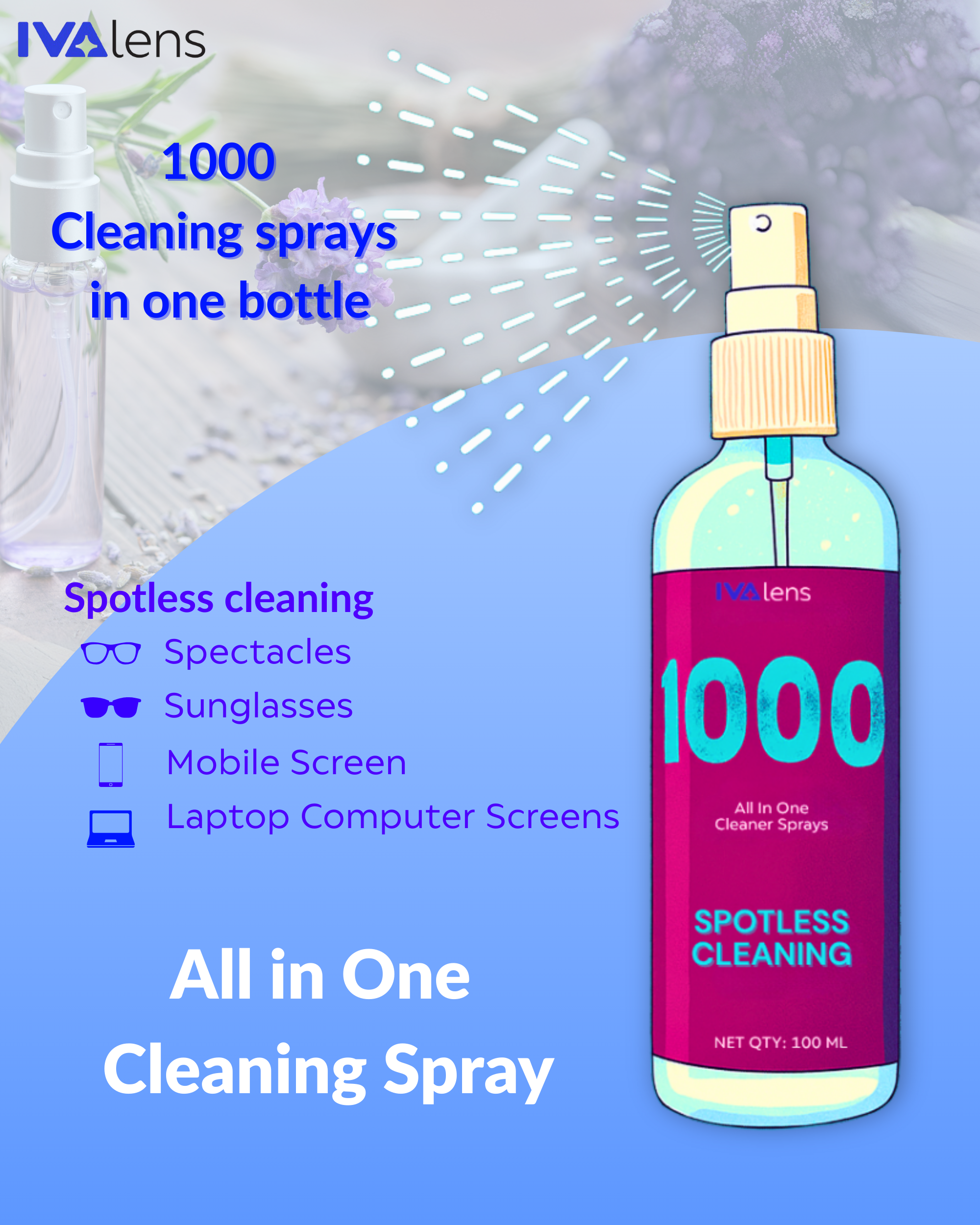 Ivalens 1000 lens Cleaner spray - Image 2